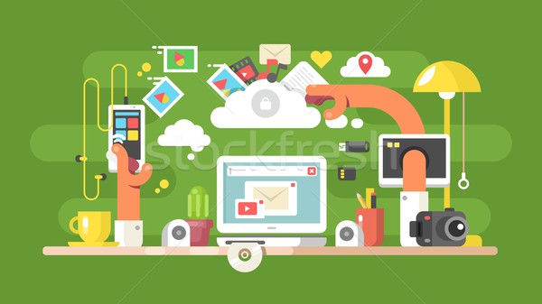 Documents flux de travail processus gestion web Photo stock © jossdiim