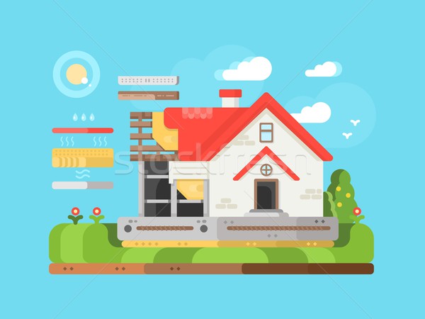 Construction of private houses flat Stock photo © jossdiim