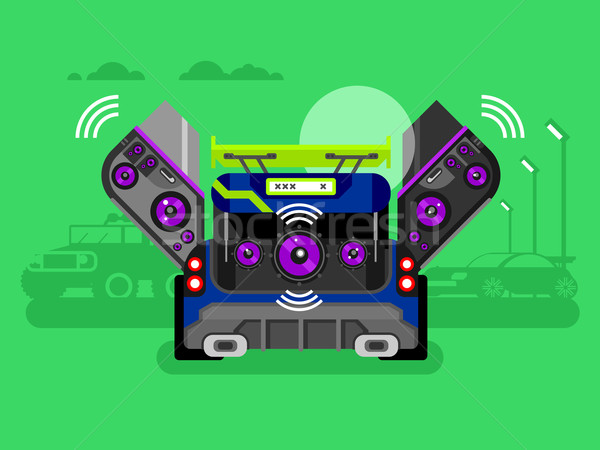 Maşină audio muzică auto suna tehnologie Imagine de stoc © jossdiim