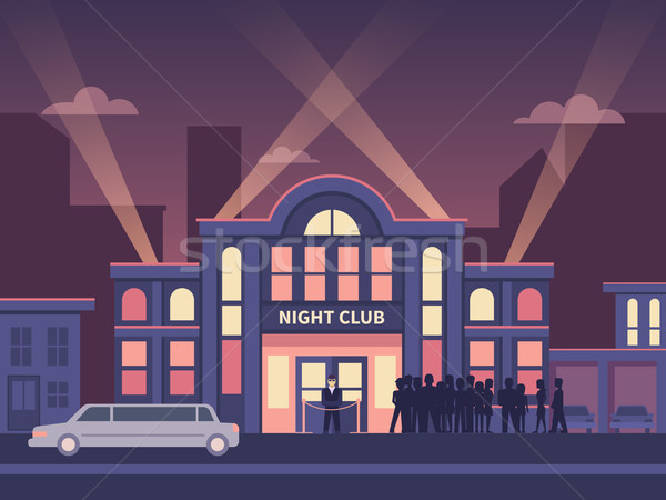 Budynku klub nocny kolejka wejście nightclub pełny Zdjęcia stock © jossdiim
