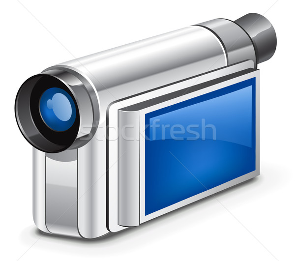 Kamery wideo biały niebieski cyfrowe mediów obiektyw Zdjęcia stock © jossdiim