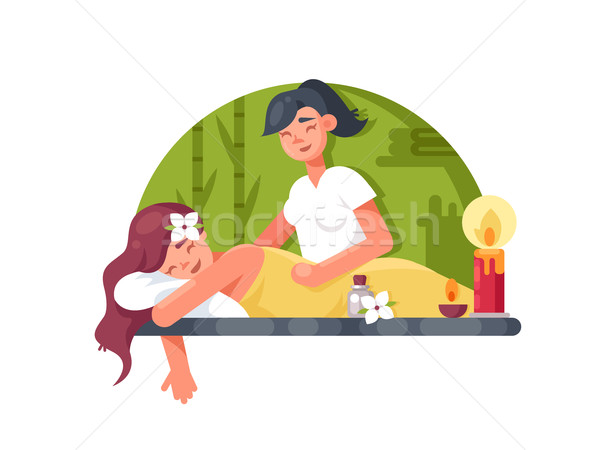 Masażu pokój spa masażystka kosmetycznych kwiat Zdjęcia stock © jossdiim