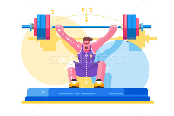 Sollevamento pesi atleta forte uomo palestra Foto d'archivio © jossdiim