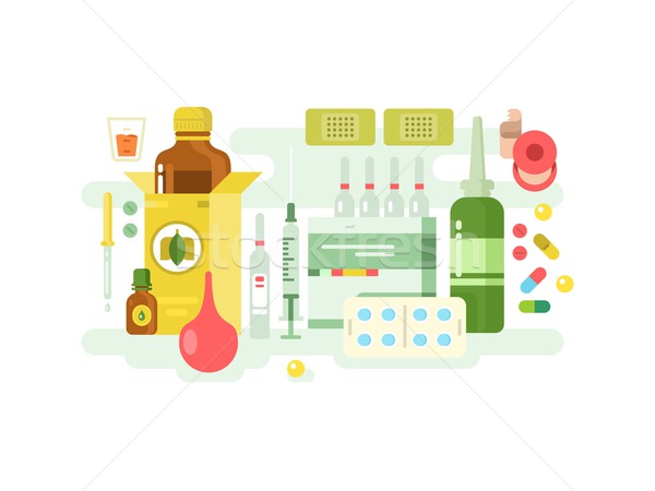 Medical drugs design flat Stock photo © jossdiim