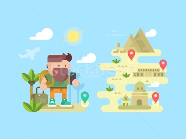 Travel traveler concept design flat Stock photo © jossdiim