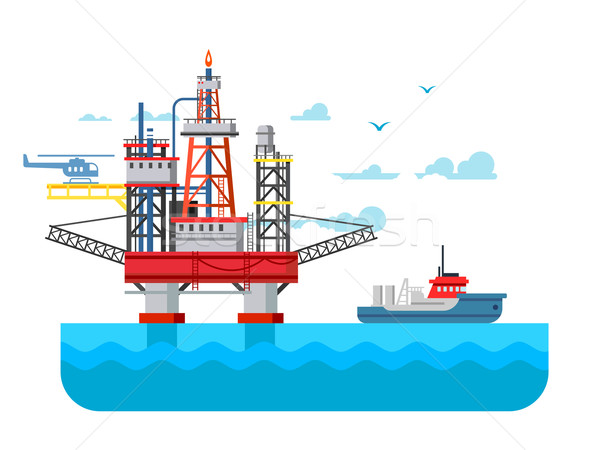 Drilling rig at sea Stock photo © jossdiim
