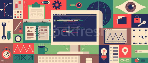 Web programming design flat concept Stock photo © jossdiim