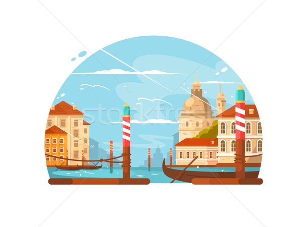 Foto stock: Ciudad · Venecia · ciudad · agua · barcos · fondo