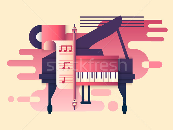 Piano design musique instrument jouer clavier [[stock_photo]] © jossdiim