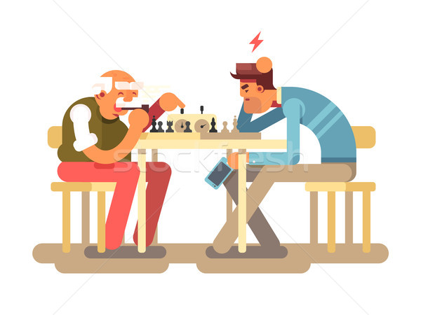 Stock photo: People play chess game