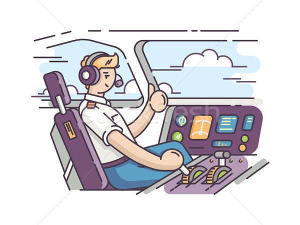 Avião piloto cabine do piloto controlar quarto gestão Foto stock © jossdiim
