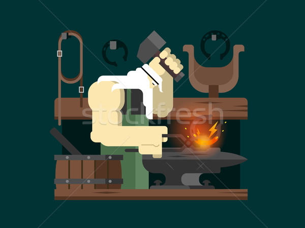 Blacksmith character cartoon Stock photo © jossdiim