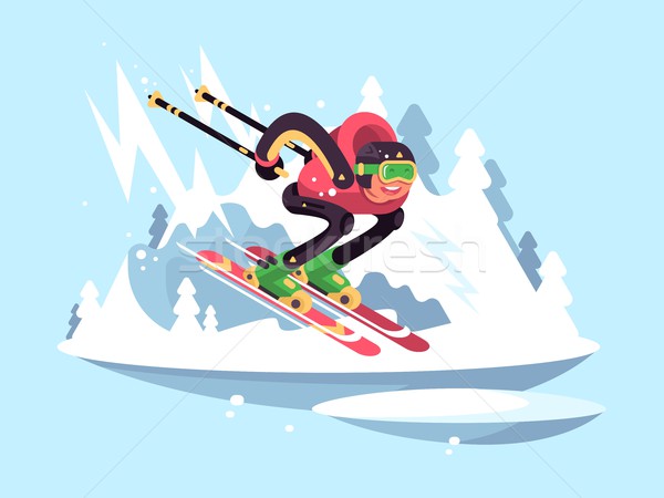 Man skiing in winter Stock photo © jossdiim