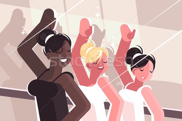 Filles apprendre danse classe répétition heureux [[stock_photo]] © jossdiim