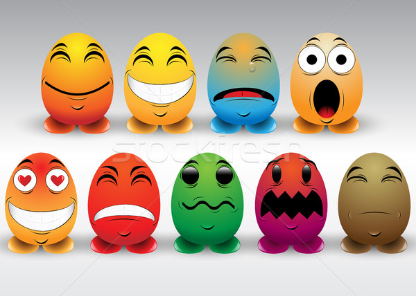 Set colorat emoticoane ilustrare calculator faţă Imagine de stoc © Jugulator