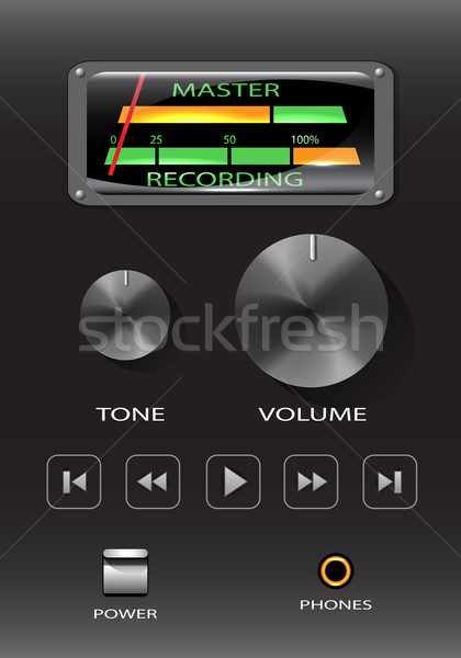 Stock photo: Vector vintage player control panel