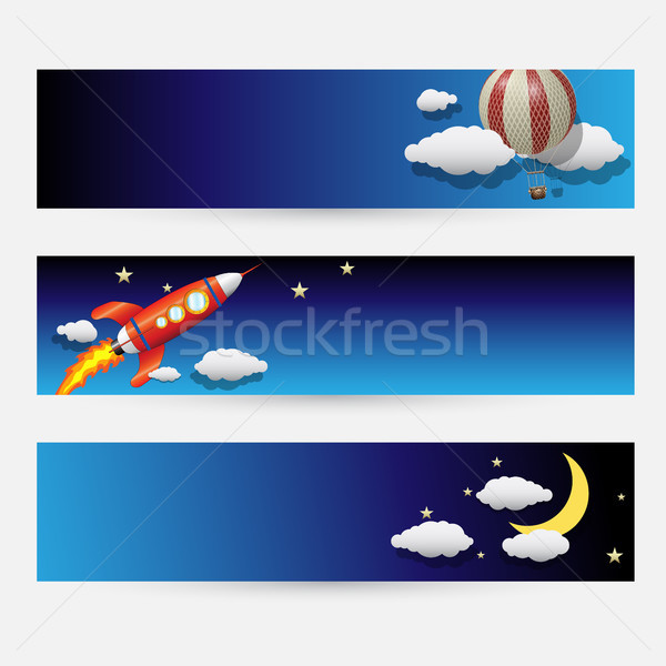 Night and Sky Themed Banner Set Stock photo © Jugulator