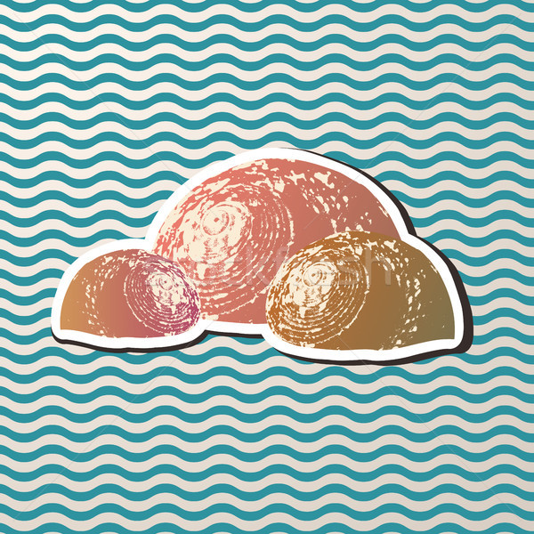 Vintage Style set of Sea Snail Shell Illustration Stock photo © Jugulator