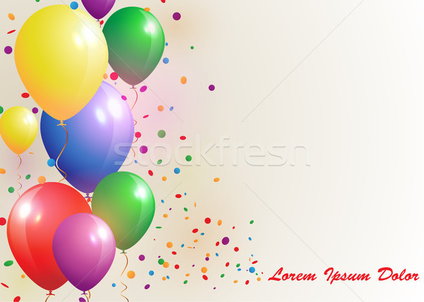Beautiful Vector Baloons Background with Confetti Stock photo © Jugulator