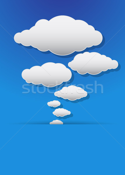[[stock_photo]]: Vecteur · nuages · illustration · bleu · ciel · résumé