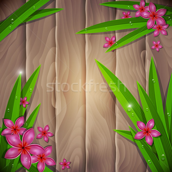 Foto stock: Tropicales · flores · vector · flor · agua · textura