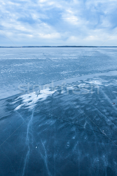 Ice melting in lake landscape Stock photo © Juhku