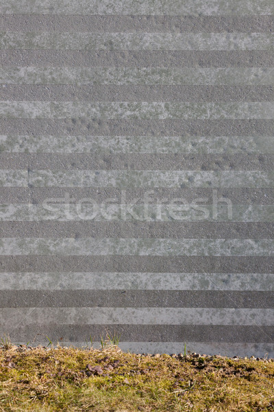 Сток-фото: полосатый · каменной · стеной · трава · землю · текстуры · здании