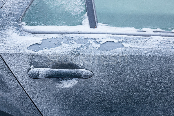 Fagyott autó ajtó közelkép fogantyú absztrakt Stock fotó © Juhku