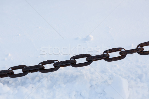 Strong chain in snow close-up Stock photo © Juhku