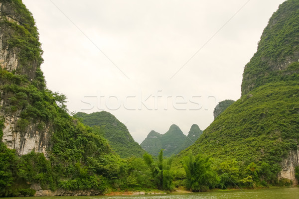 Beautiful karst mountains li river Stock photo © Juhku