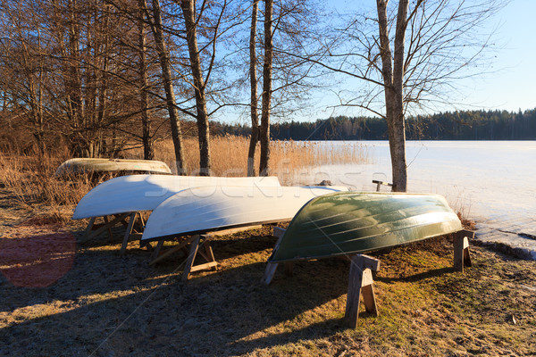Rowboats in winter storage Stock photo © Juhku