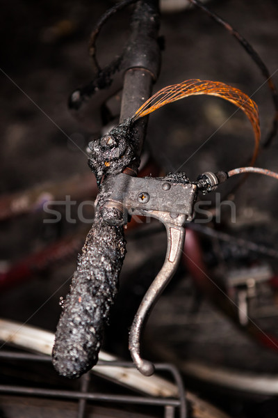 Stock foto: Fahrrad · Lenker · Detail · dunkel · defekt · Flamme