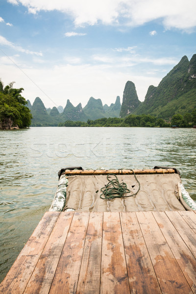 Bamboo rafting li river china Stock photo © Juhku