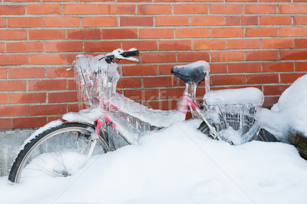 Frozen bike covered in ice Stock photo © Juhku