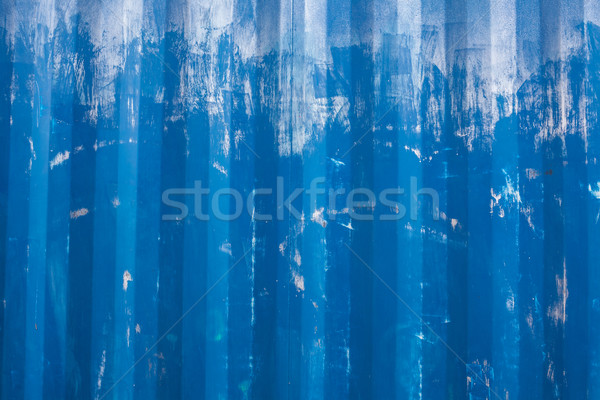 Niebieski metaliczny tekstury pojemnik strona ściany Zdjęcia stock © Juhku