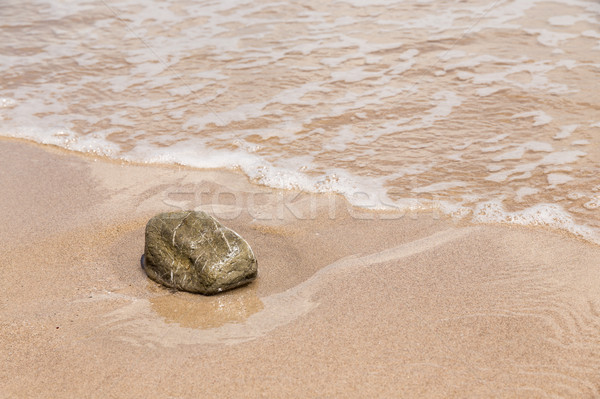 Stok fotoğraf: Küçük · taş · kum · plaj · ıslak · deniz