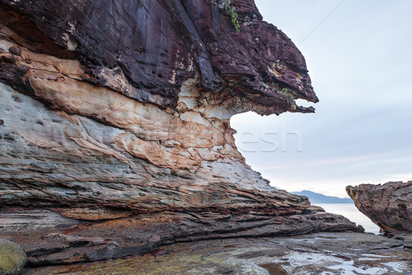 Beautiful sandstone rock at beach Stock photo © Juhku