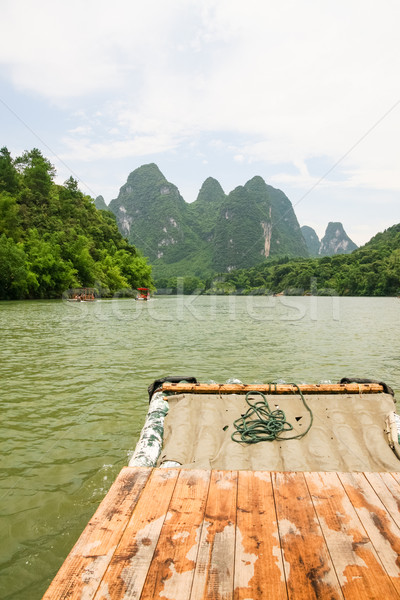 Bambú rafting río China paisaje montana Foto stock © Juhku