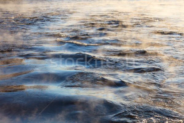 Eau vapeur surface froid glaciale ensoleillée Photo stock © Juhku