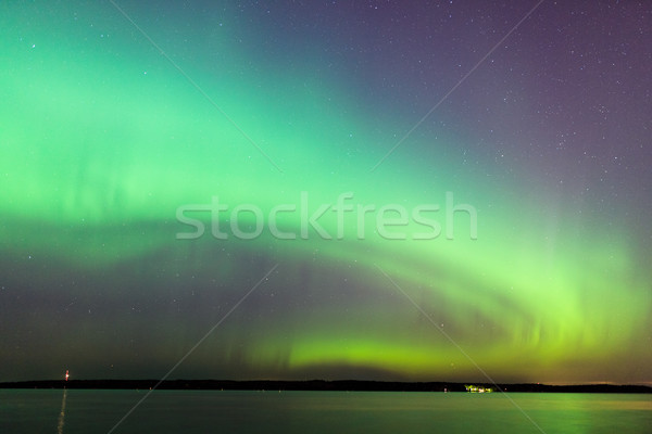 światła jezioro Finlandia piękna jutrzenka Zdjęcia stock © Juhku