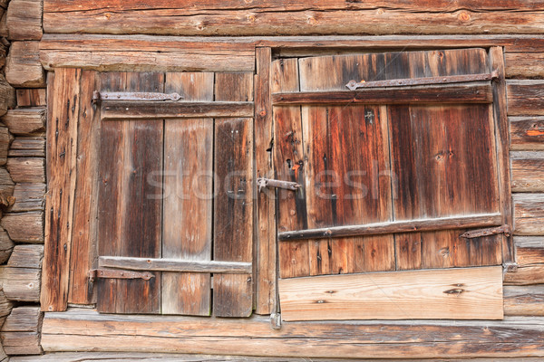 öreg fából készült csőr ajtó zárva épület Stock fotó © Juhku