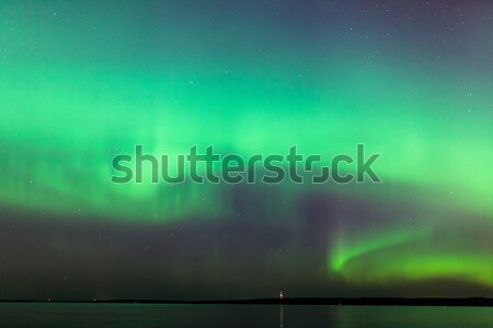 Kuzey ışıklar göl güzel şafak güzellik Stok fotoğraf © Juhku