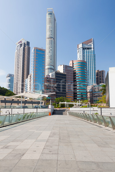 Foto stock: Alto · edifícios · Hong · Kong · céu · escritório