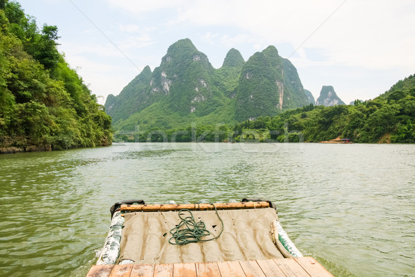 Bamboo rafting li river china Stock photo © Juhku