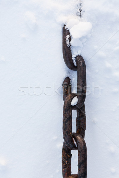 Strong chain in snow close-up Stock photo © Juhku