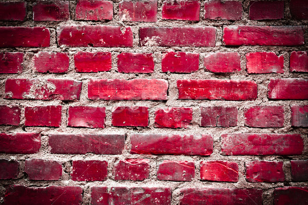 Bright red grunge brickwall Stock photo © Juhku