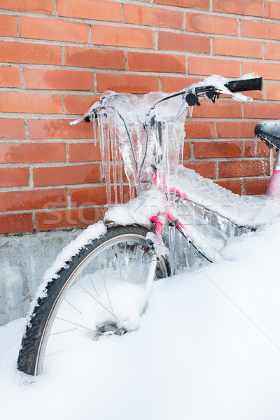 Frozen bike covered in ice Stock photo © Juhku