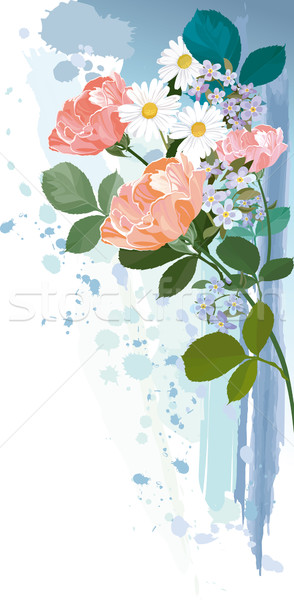 [[stock_photo]]: Bouquet · fleurs · grunge · fleur · rose