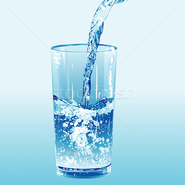 Agua vaso vidrio beber burbujas Foto stock © jul-and