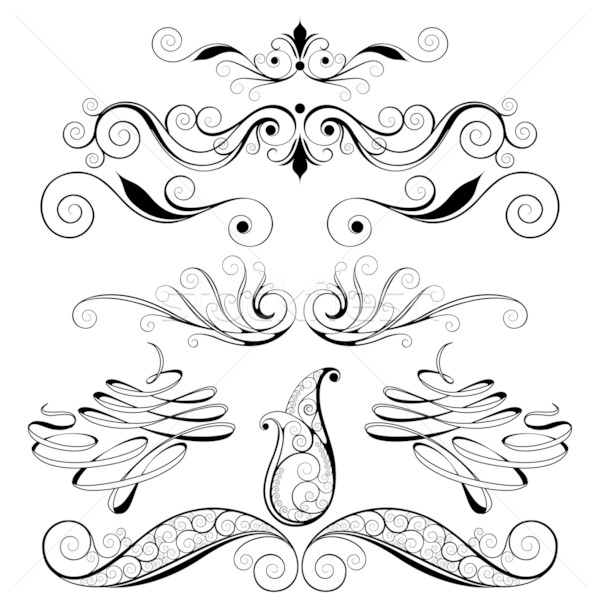 Szett dekoratív terv elemek gyűjtemény fehér Stock fotó © jul-and